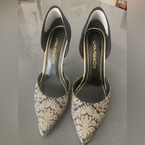 Black and Gold Caparros Heels